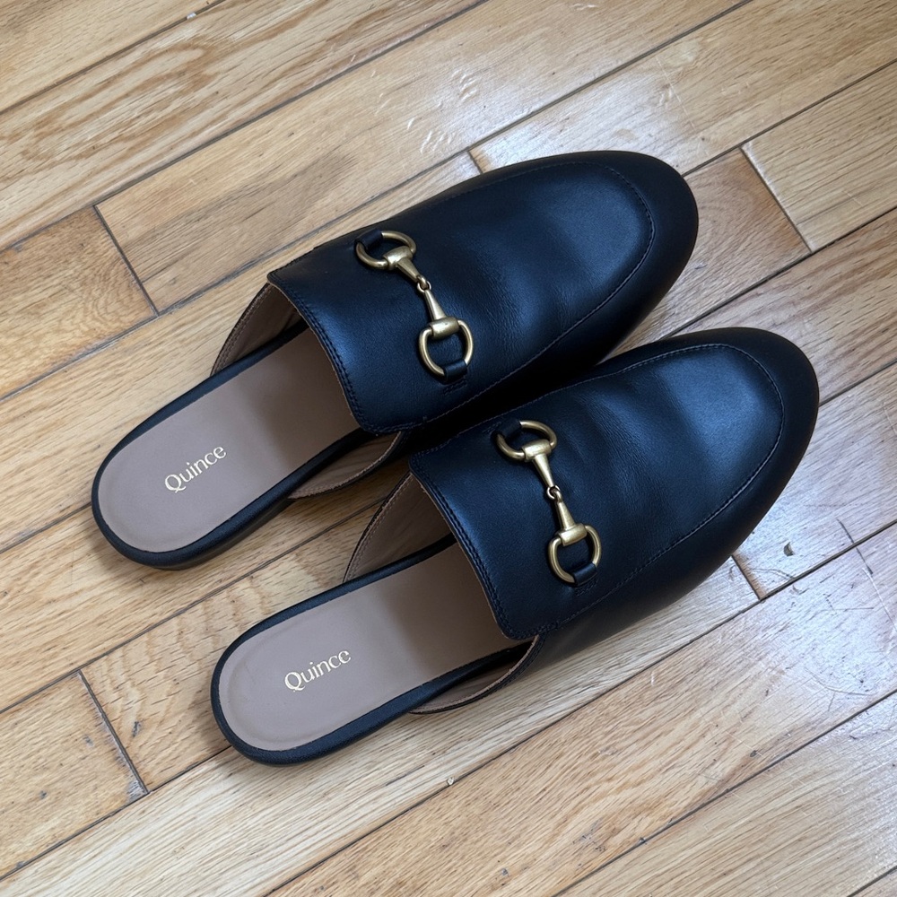 Quince Italian Leather Horsebit Loafer Mule